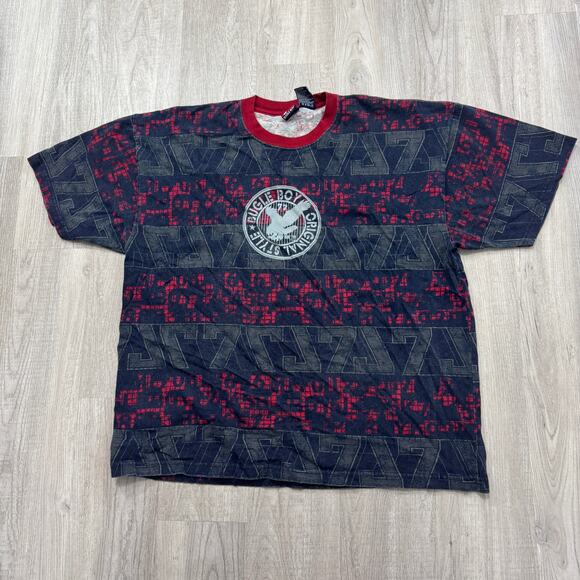 Vintage Bugle Boy Shirt Men's Extra Large XL 90s Eagle All Over Print AOP Skater - Picture 1 of 6